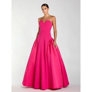 NEW Mac Duggal Pink Strapless Crepe Ball Gown with Satin Skirt $698 - Size 8